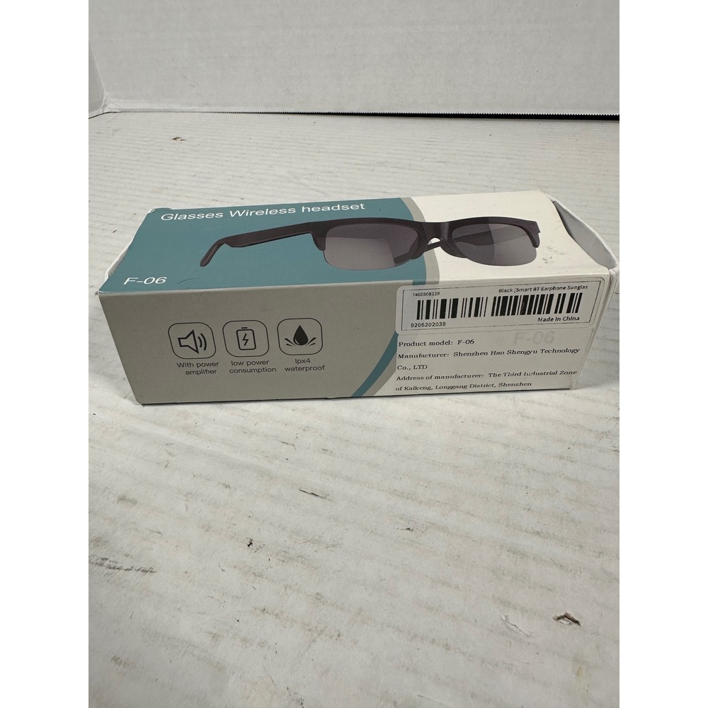 F-06 Smart Wireless Bluetooth Headset Sunglasses Black UV Proof IPX4 Waterproof - Picture 3 of 12